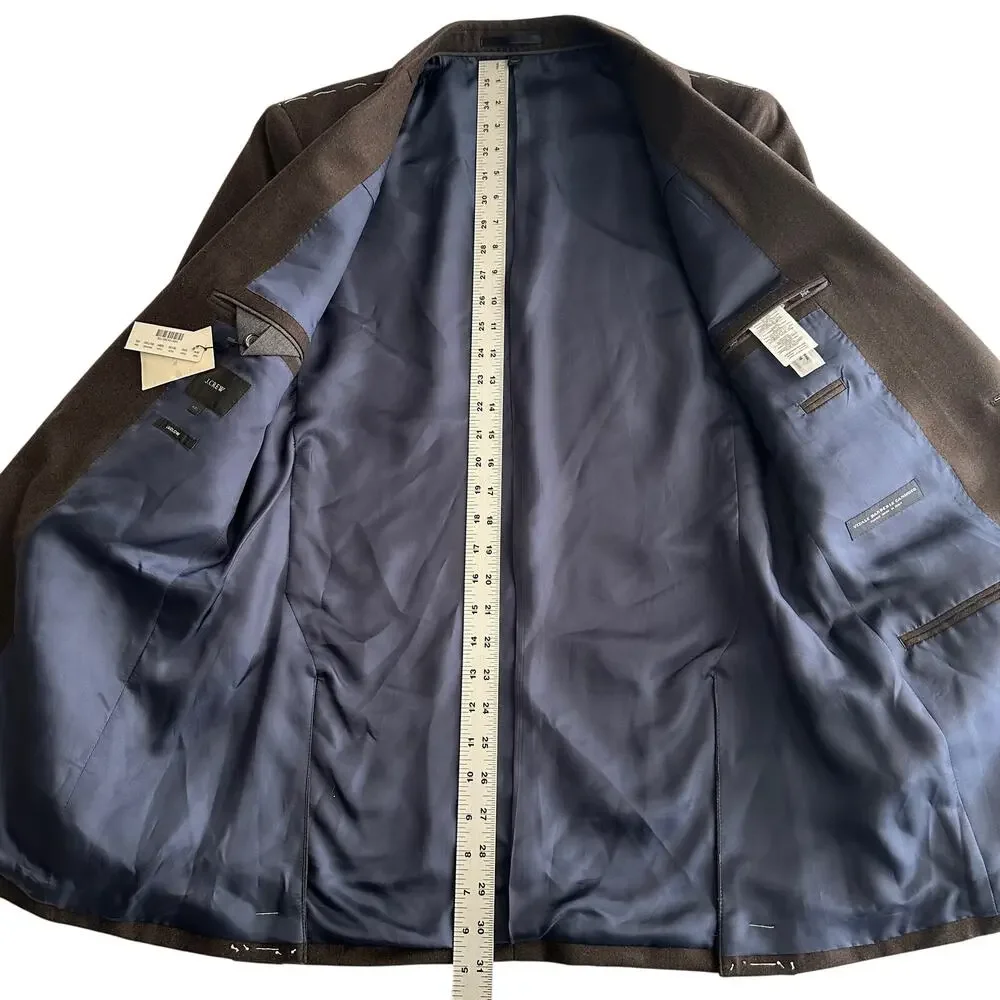 J‎ Crew NWT Ludlow 100% Italian Wool Slim Fit Heathered Navy Blazer Jacket 40 L